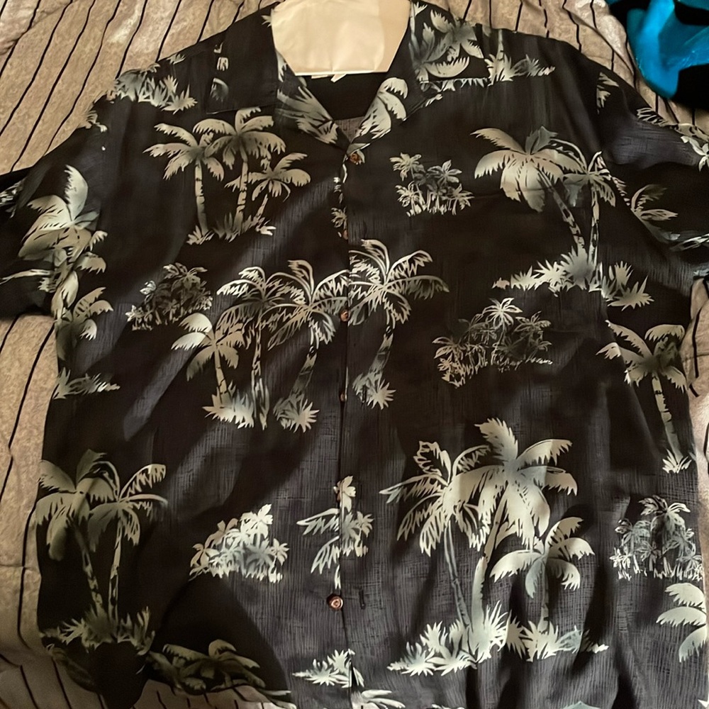 Blue Iolani short sleeve button up shirt